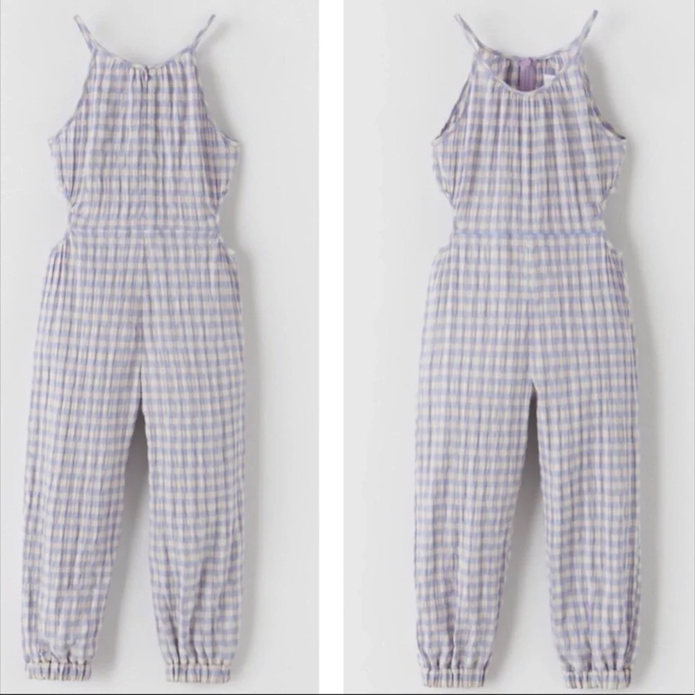 Zara Jumpsuit in Lavender Gingham Size 11-12 Years Romper
